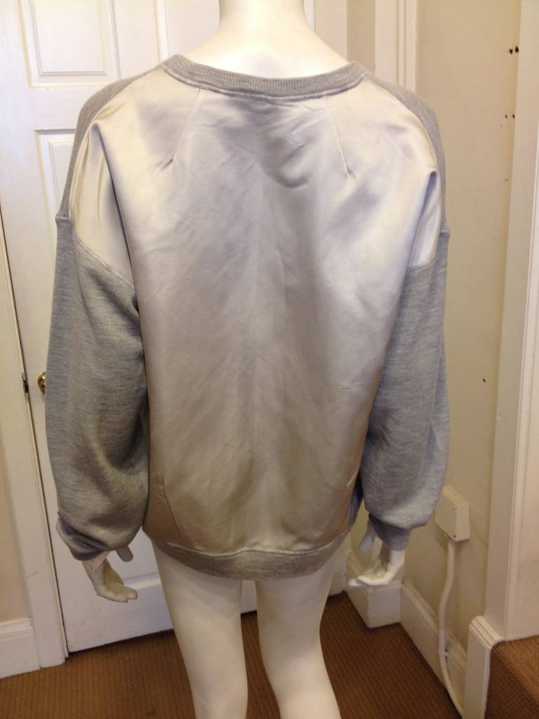 Jason Wu Grey Silk and Cotton Sweatshirt In New Condition In San Francisco, CA