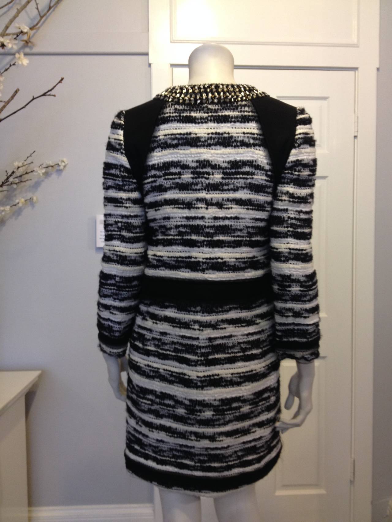 Proenza Schouler Black and White Tweed Coat In Excellent Condition For Sale In San Francisco, CA
