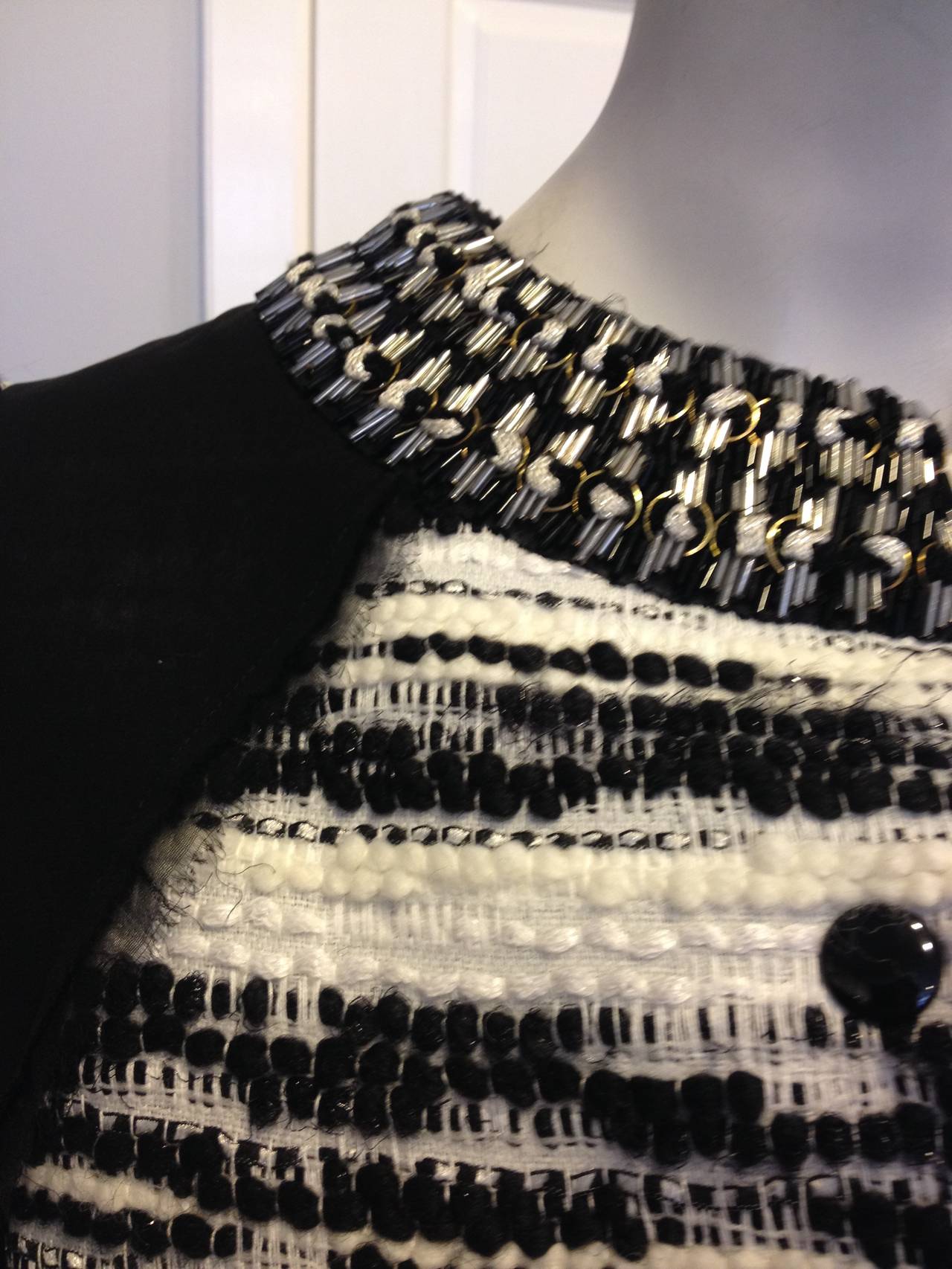 Proenza Schouler Black and White Tweed Coat For Sale 2