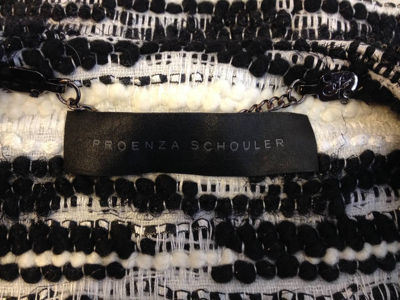 Proenza Schouler Black and White Tweed Coat For Sale 4