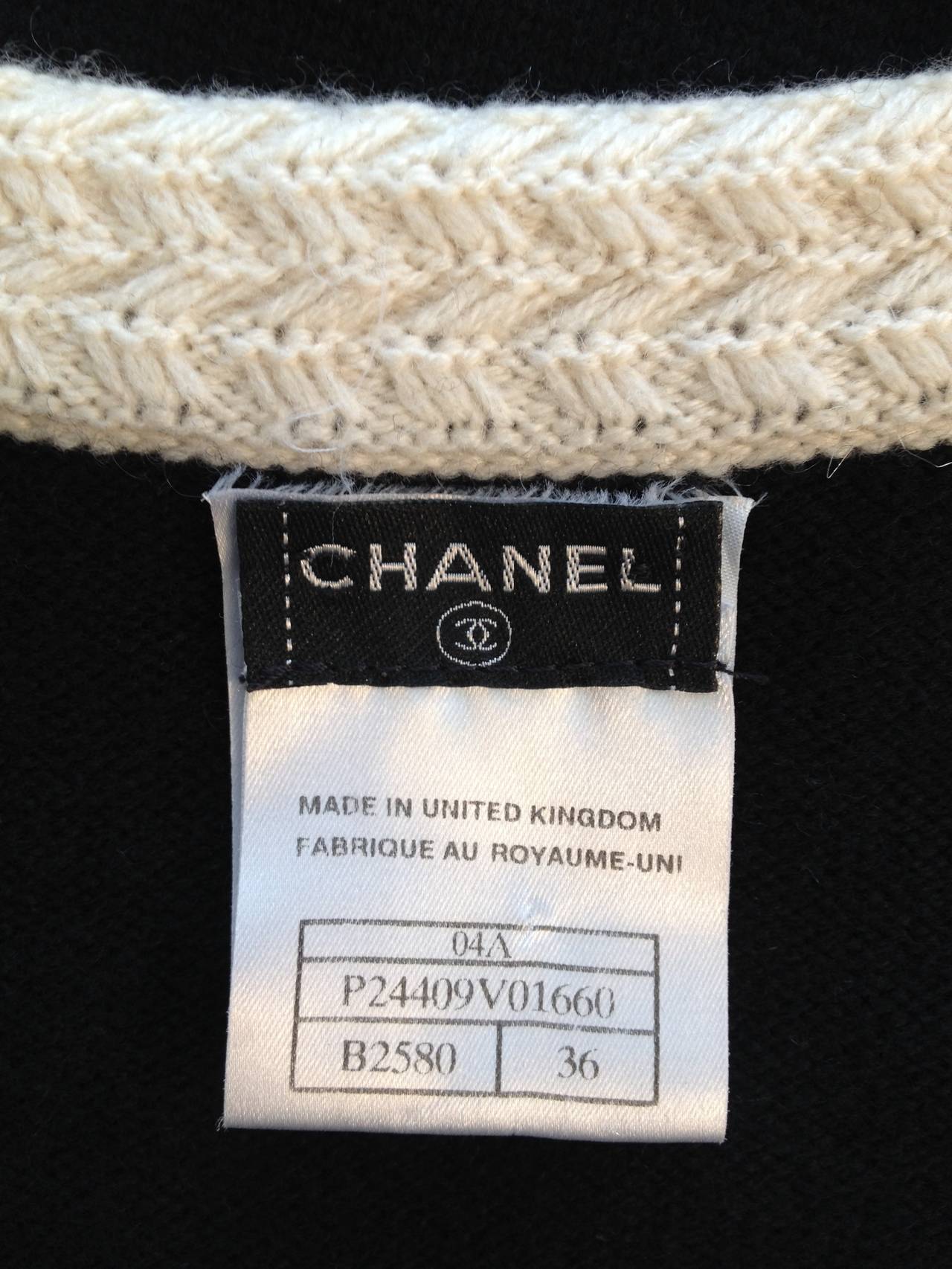 Women's Chanel Black and White Cashmere Sweater Coat