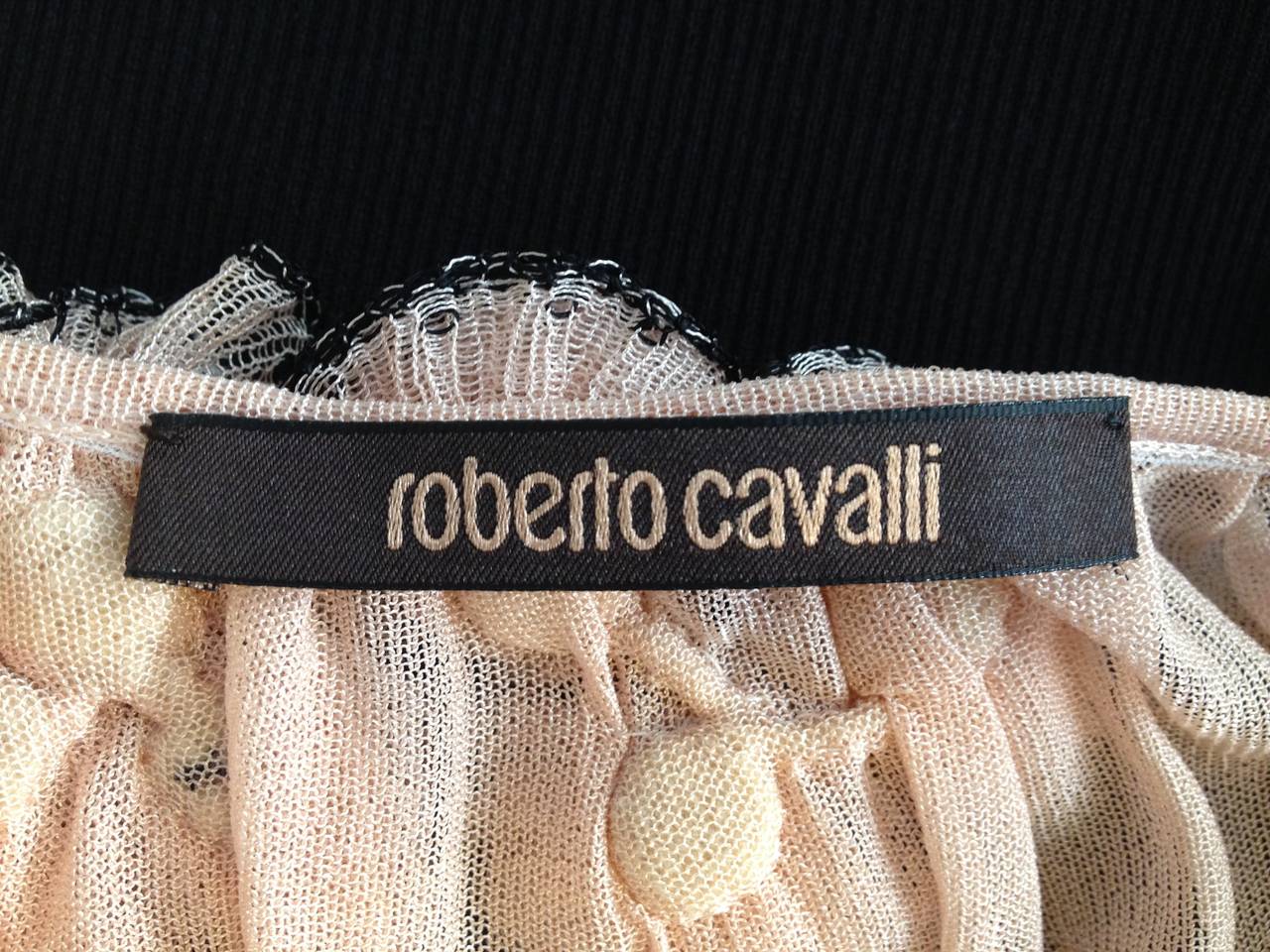 Roberto Cavalli Peach and Black Knit Top 4