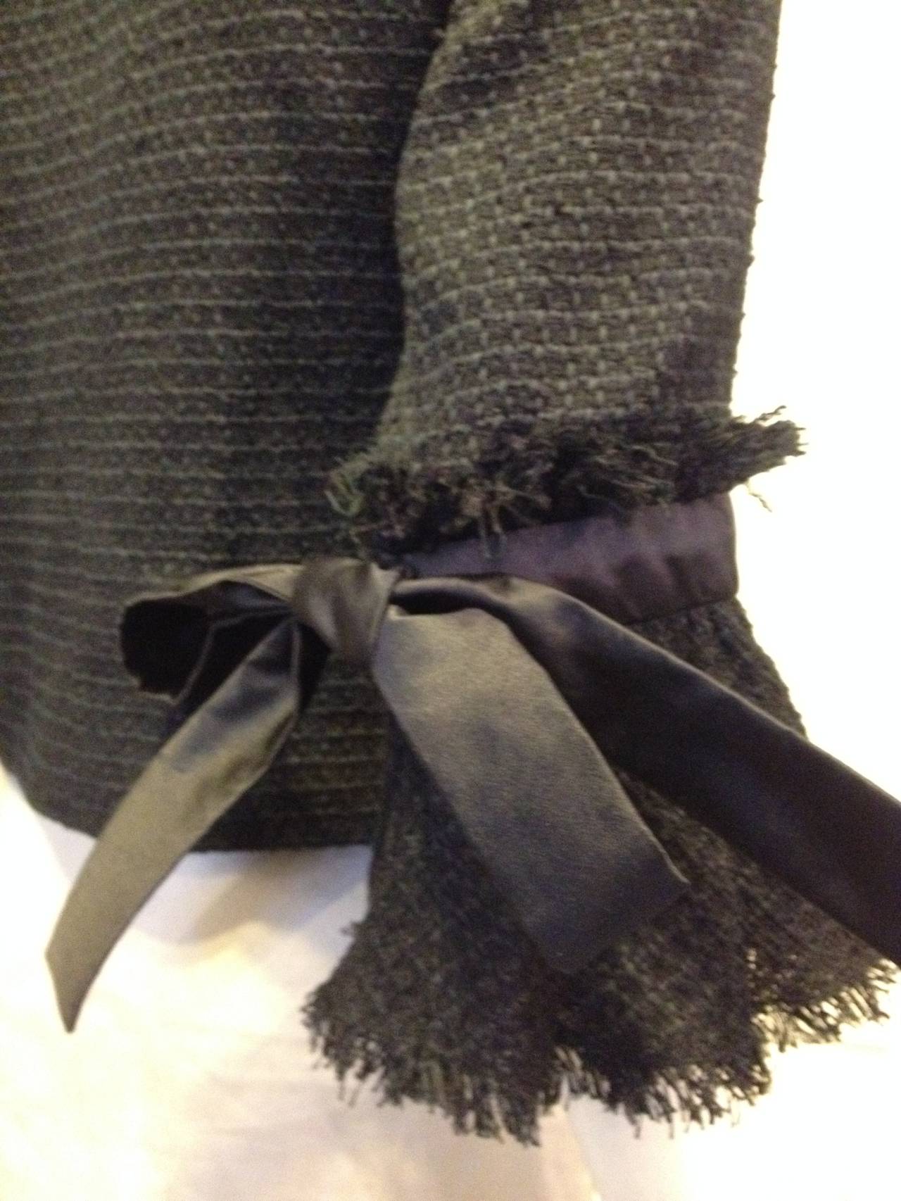 Women's Chanel Black Tweed Jacket with Bell Sleeves