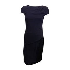 Chanel Navy and Black Asymmetrical Dress