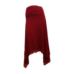 Jean Paul Gaultier Red Asymmetrical Mesh Skirt