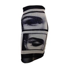 Jean Paul Gaultier Black and White Mesh Skirt with Eyes Jean Paul Gaultier Black and White Mesh Skirt with Eyes
