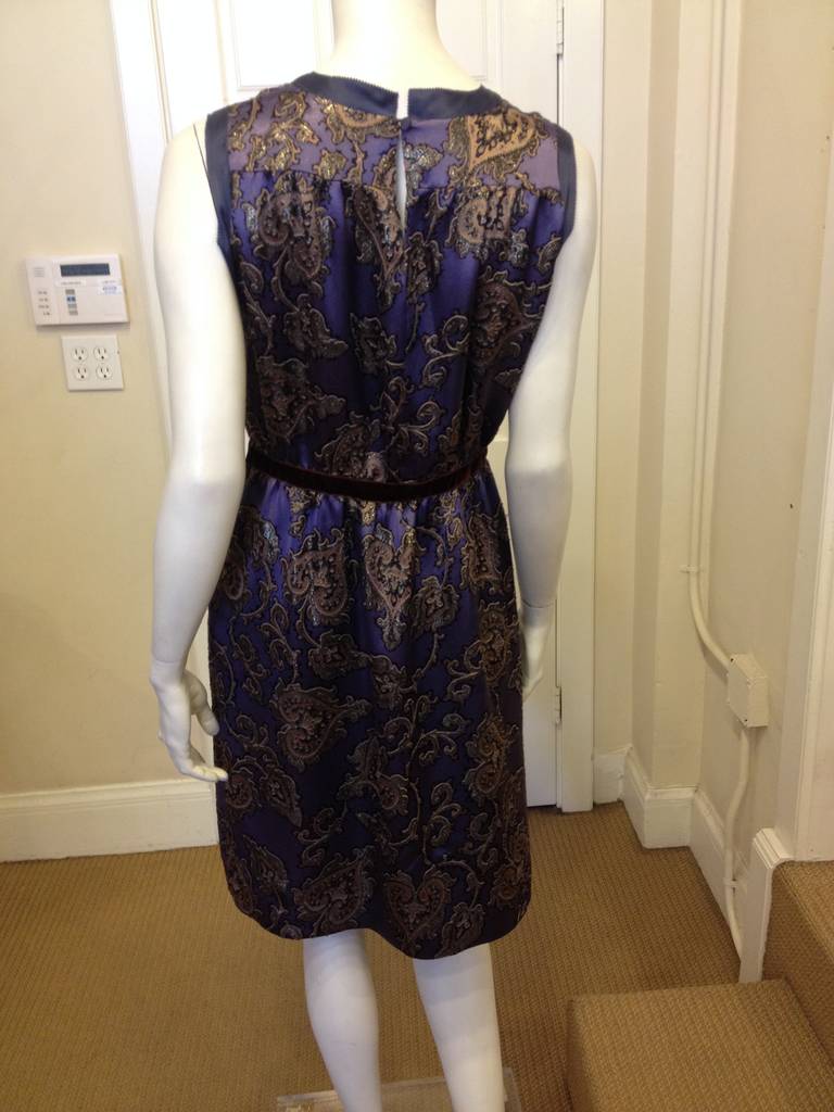 Women's Etro Lilac and Gold Paisley Satin Dress