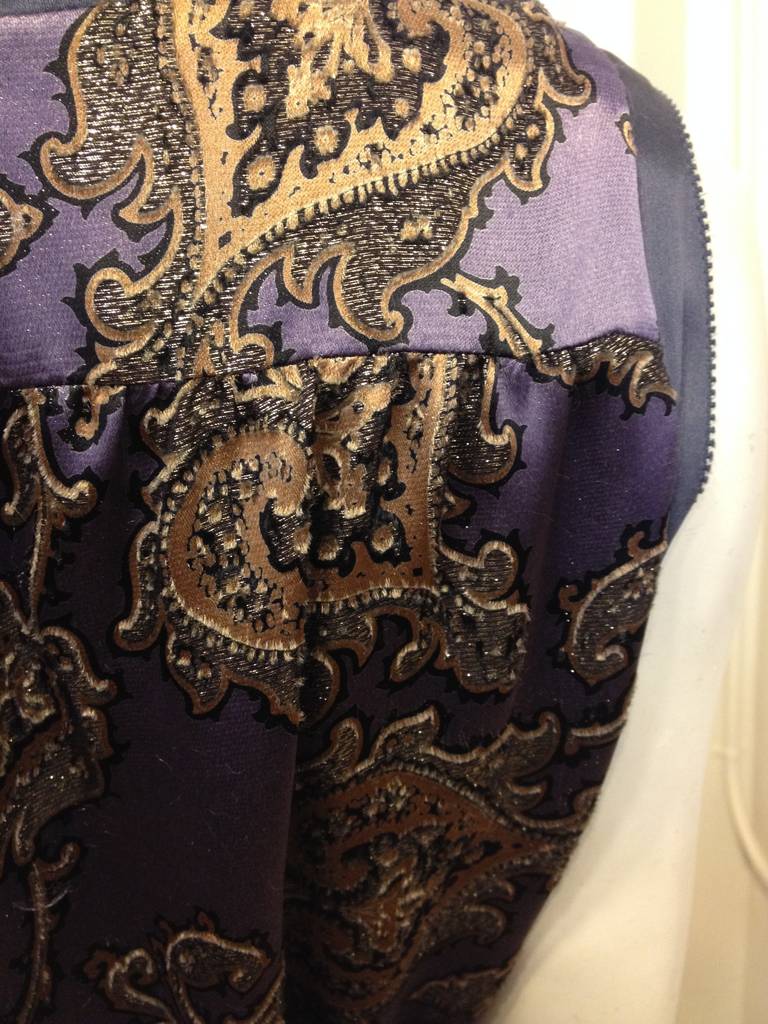 Etro Lilac and Gold Paisley Satin Dress 2