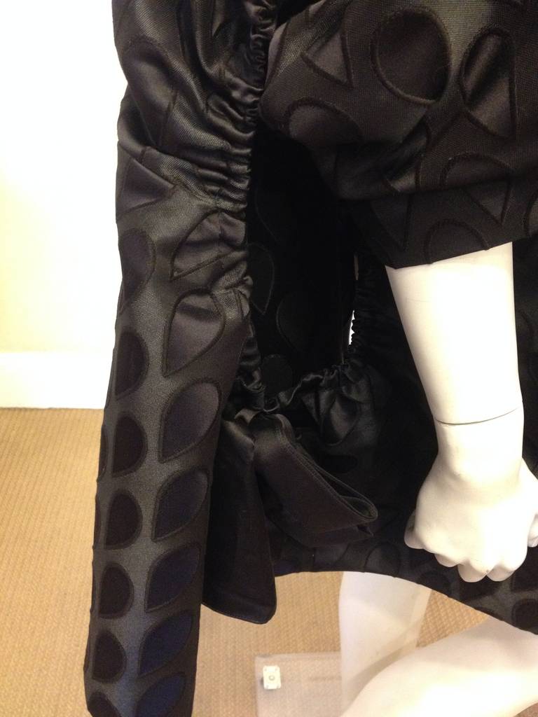 Women's Yves Saint Laurent Black Satin Coat