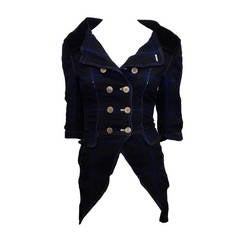 Comme des Garçons Navy Plaid Jacket