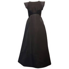 Chado Ralph Rucci Charcoal Cashmere and Silk Gown
