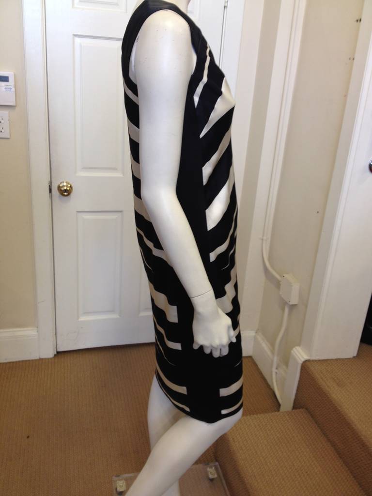 Narciso Rodriguez Black and White Striped Dress In Excellent Condition In San Francisco, CA