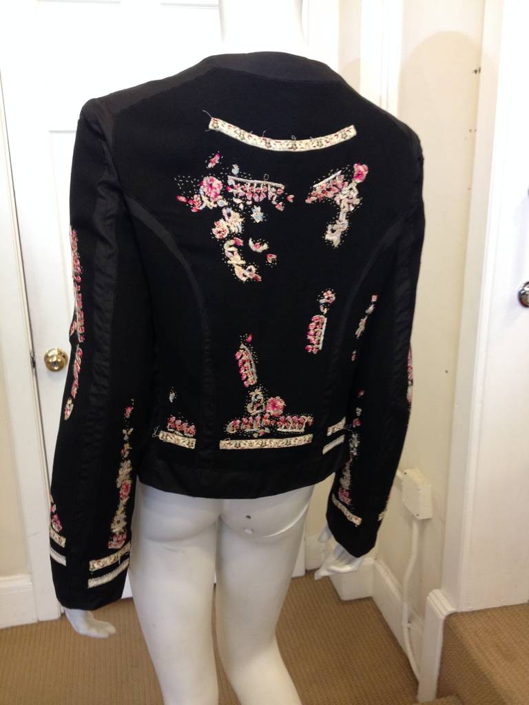 Moschino Black Jacket with Embroidery 1