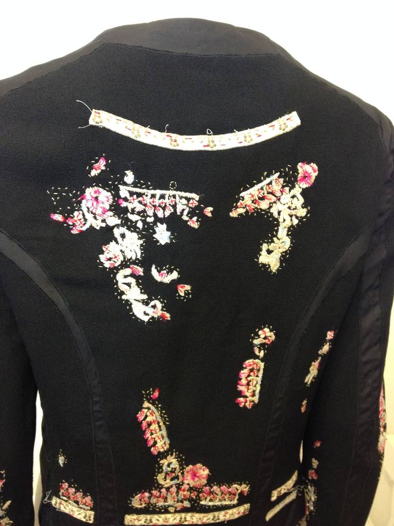 Moschino Black Jacket with Embroidery 2