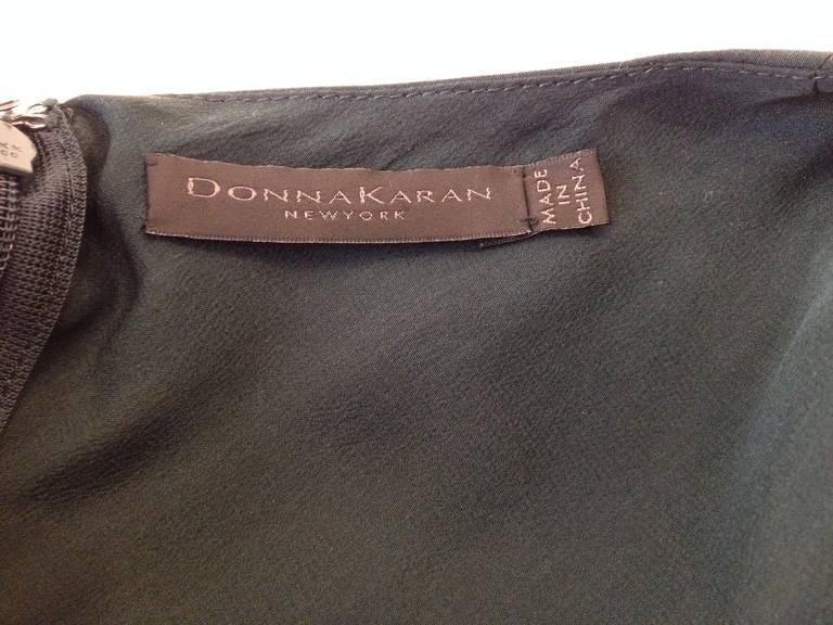 Donna Karan Forest Green Silk Dress 2