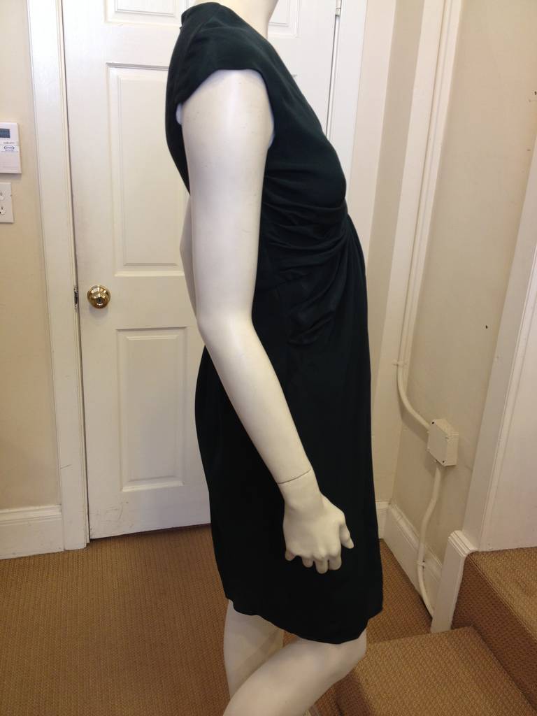 Donna Karan Forest Green Silk Dress In Excellent Condition In San Francisco, CA