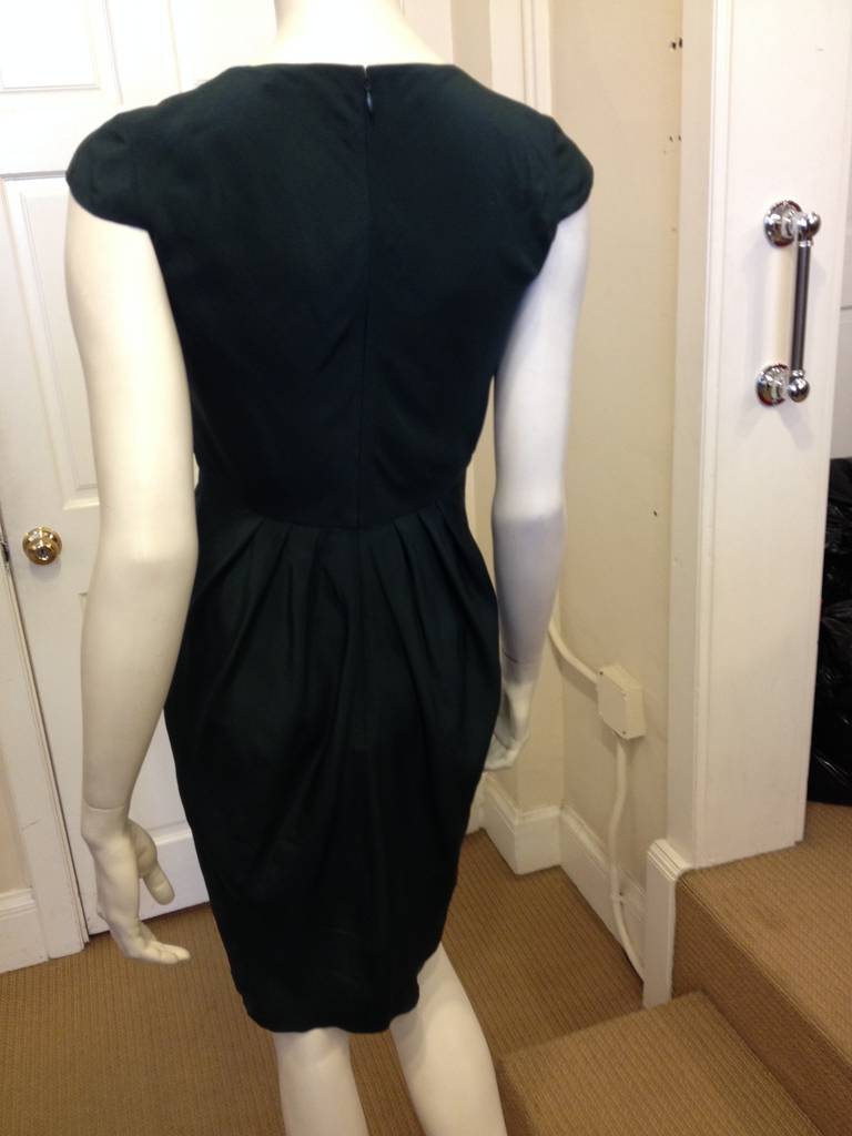 Women's Donna Karan Forest Green Silk Dress