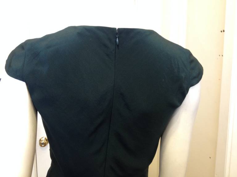 Donna Karan Forest Green Silk Dress 1