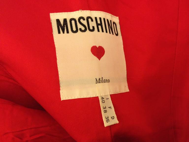 Moschino Red and White Polka Dot Vintage Dress 1