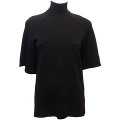 Givenchy Black Turtleneck Short Sleeve Sweater