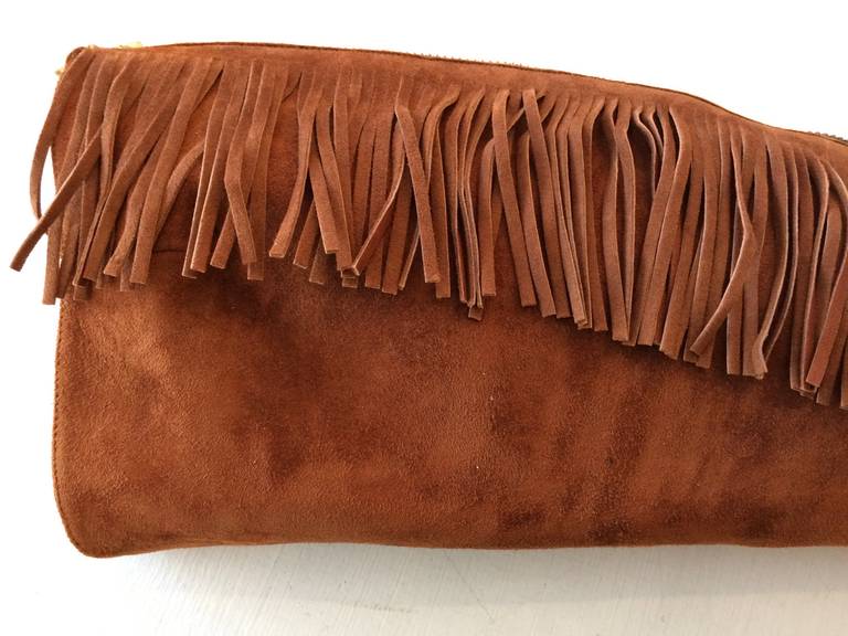 Lanvin Brown Suede Fringed Boots