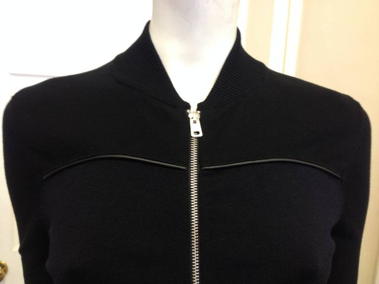 McQ Alexander McQueen Black and Navy Knit Jacket