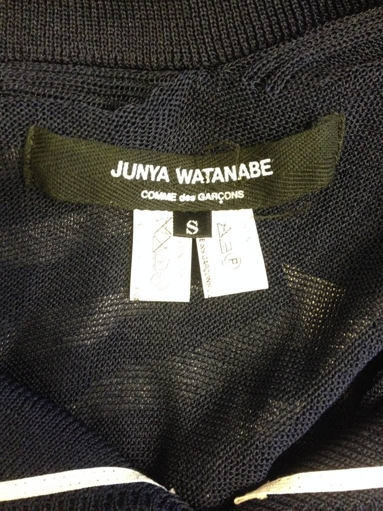 Junya Watanabe Navy and White Knit Dress 2