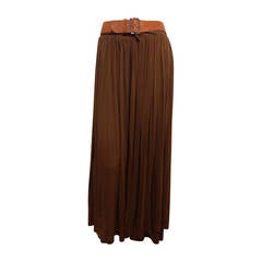 Jean Paul Gaultier Brown Skirt with Leather Belt