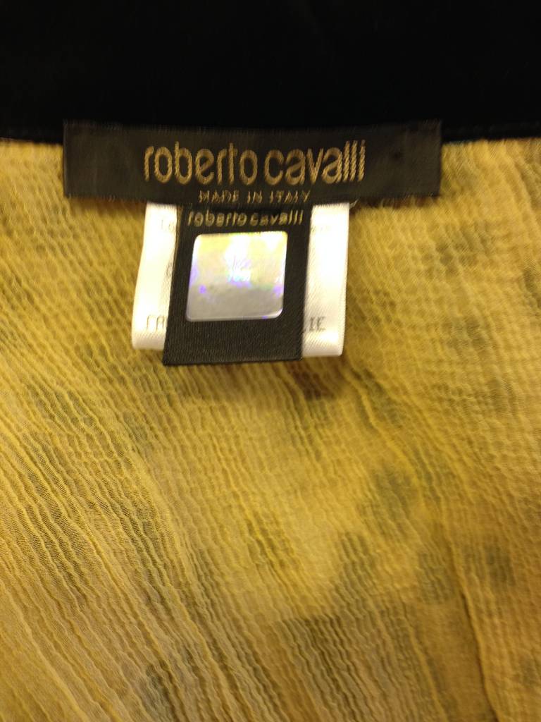 Roberto Cavalli Brown and Chartreuse Chiffon Jacket 2