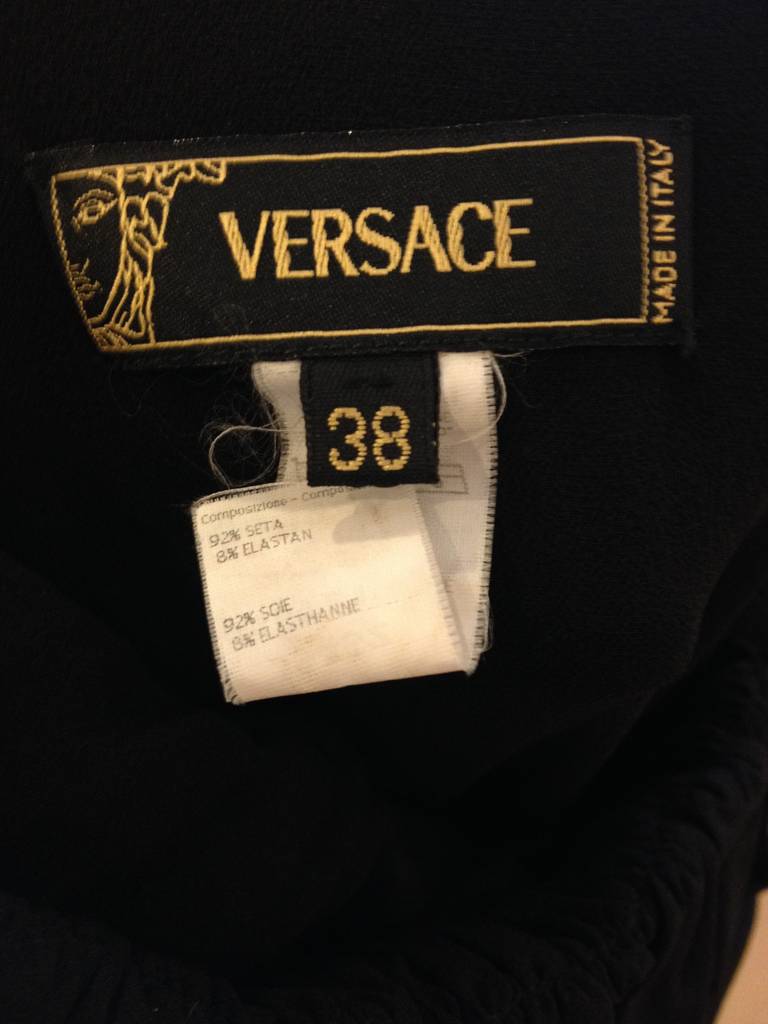 Versace Black Ruched Dress with Scoopneck 2