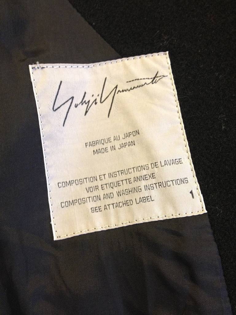 Yohji Yamamoto Black Wool Jacket at 1stDibs