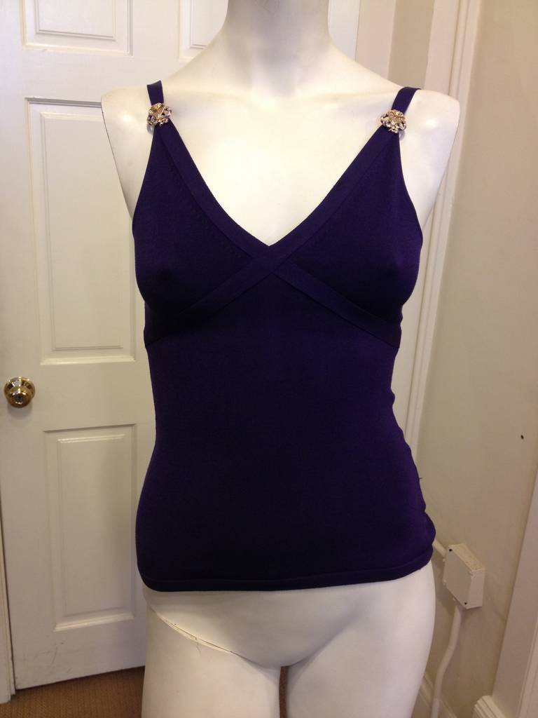 Roberto Cavalli Purple Twinset with Cobras