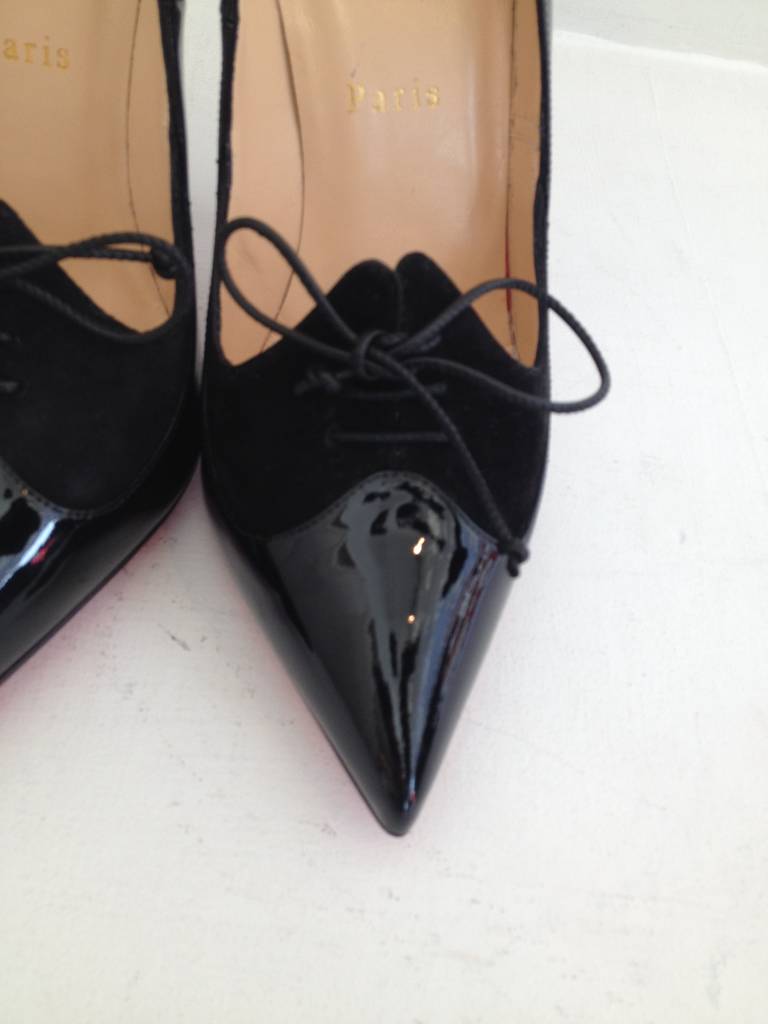 Christian Louboutin Black Patent Heel In New Condition In San Francisco, CA