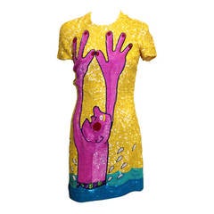 Bradley Bayou Yellow Swimmer Sequin Dress