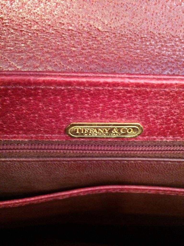 Tiffany & Co. Burgundy Leather Handbag 2