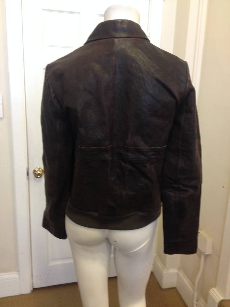 Women's Chloe Dark Brown Leather Bomber Jacket