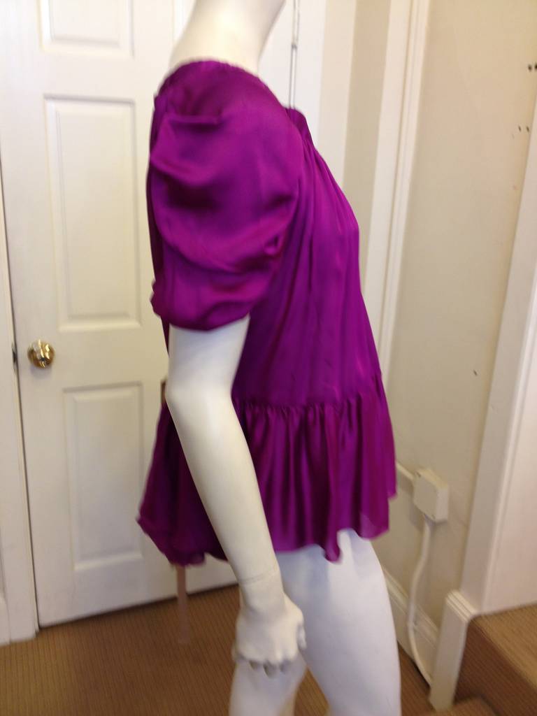Prada Magenta Silk Blouse