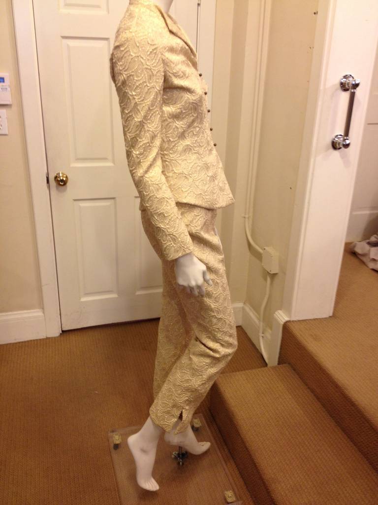 Women's Celine Gold Brocade Suit