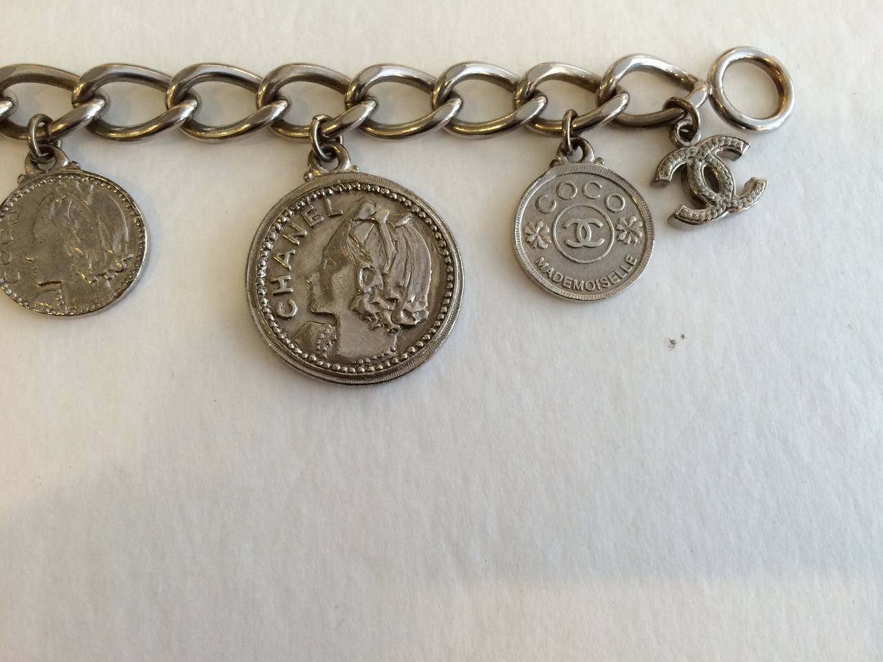 Chanel Silver Coin Medallion Bracelet