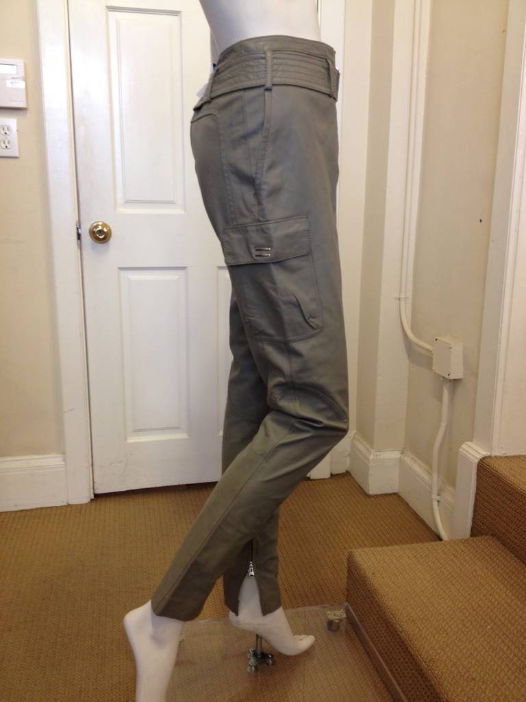 Escada Slate Grey Leather Pants