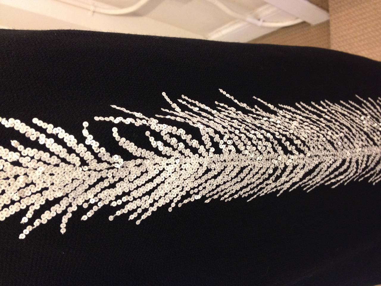 Vera Wang Black Skirt with White Sequin Detailing In New Condition In San Francisco, CA