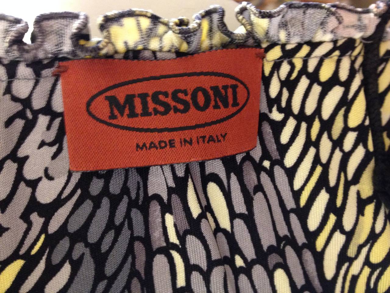 MIssoni Grey and Yellow Ruched Dress 1