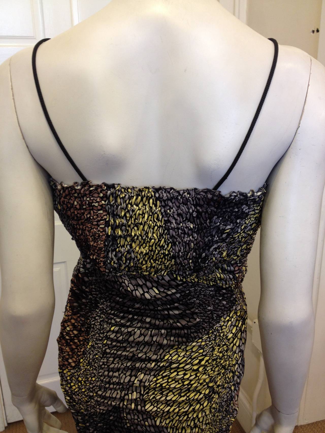 Women's MIssoni Grey and Yellow Ruched Dress
