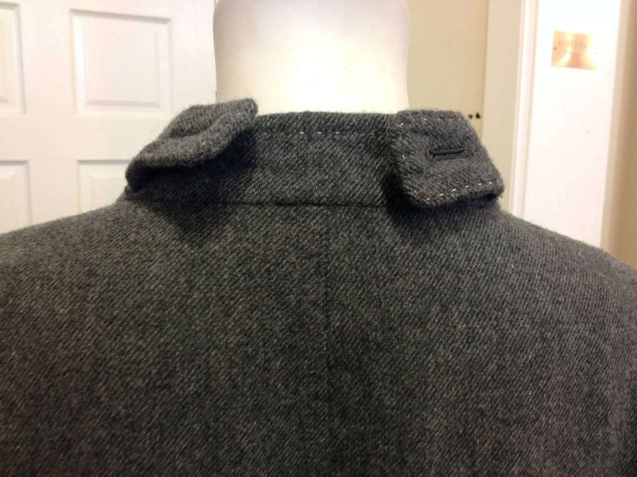 Women's Yohji Yamamoto Grey Wool Asymmetrical Jacket
