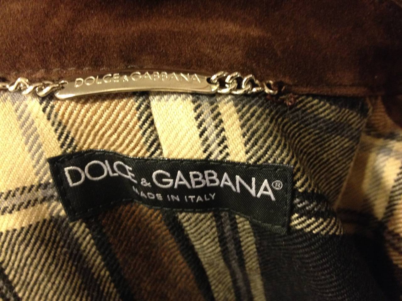 Dolce & Gabbana Brown Suede Leather Long Coat 3