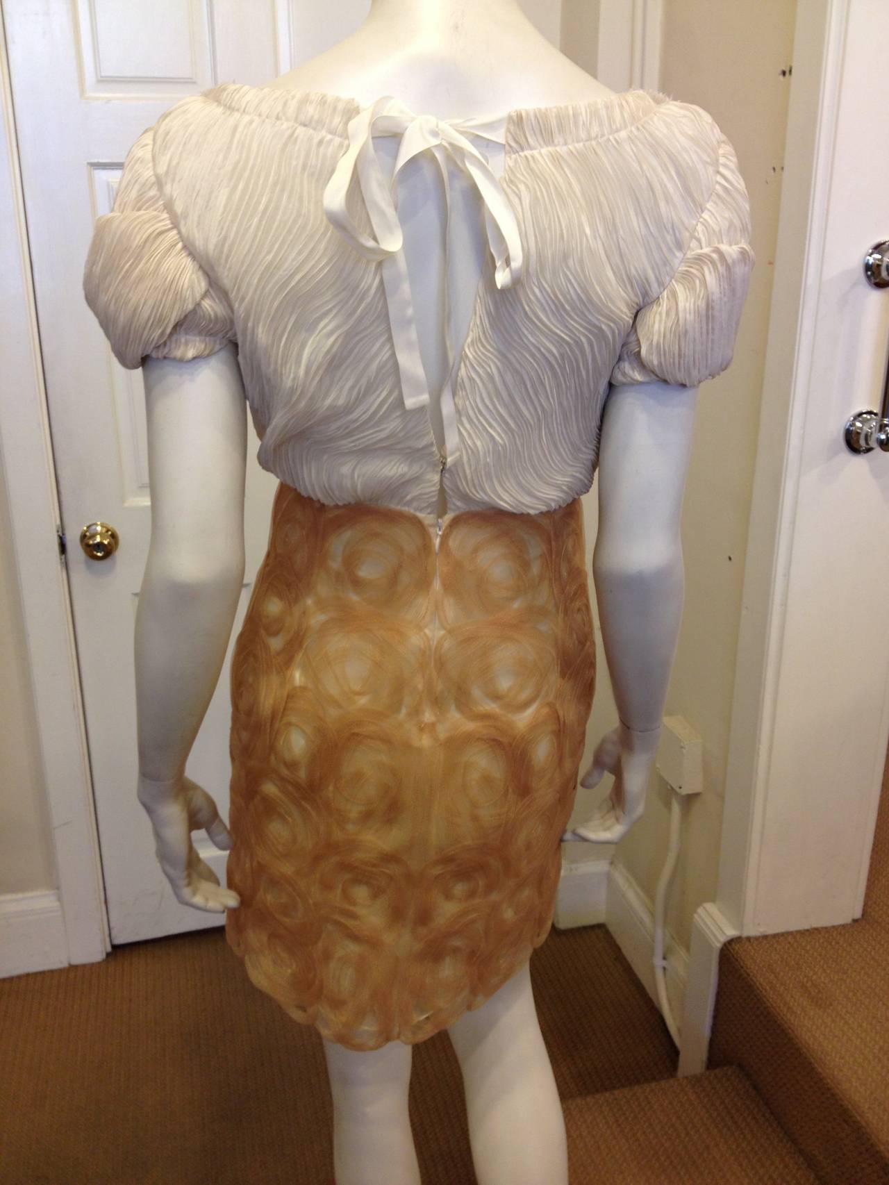 Women's Alberta Ferretti White and Golden Honey Dress