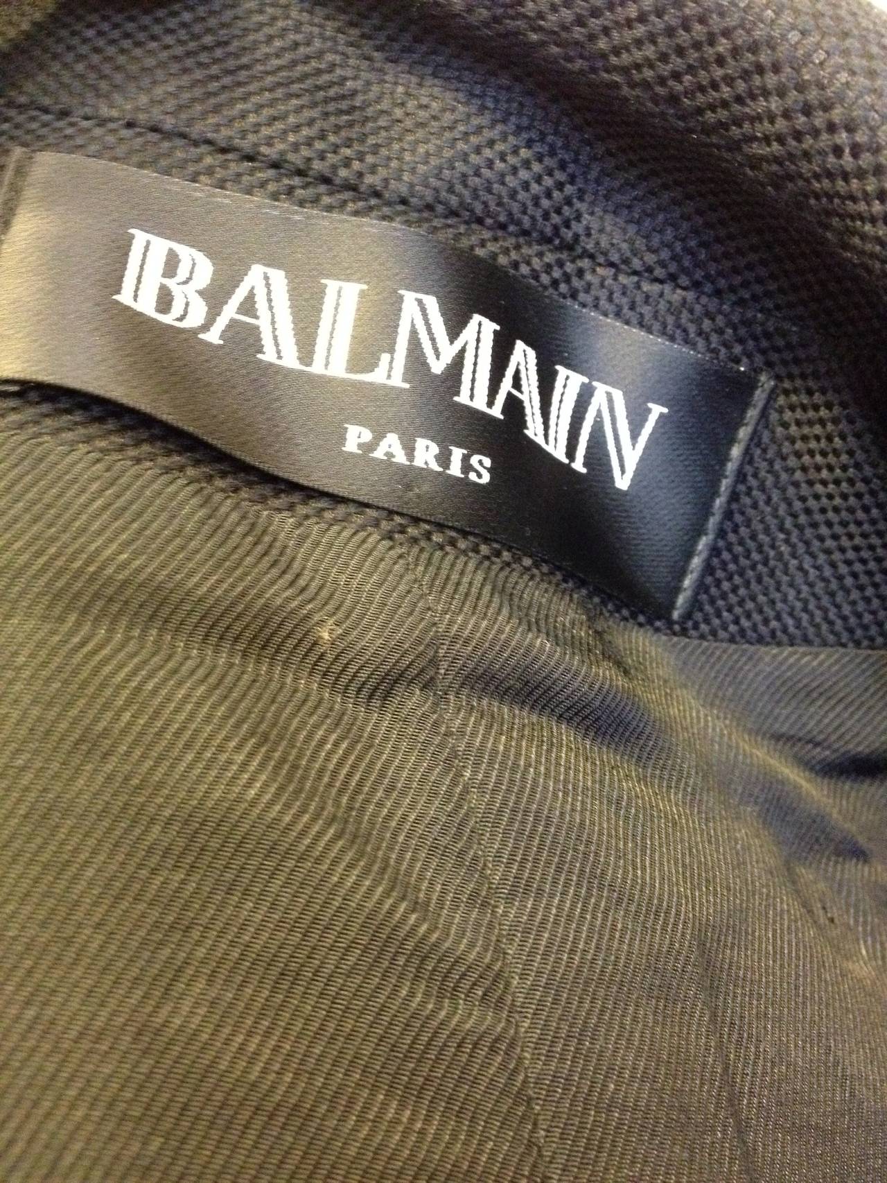 Women's Balmain Black Blazer with Silver Buttons For Sale