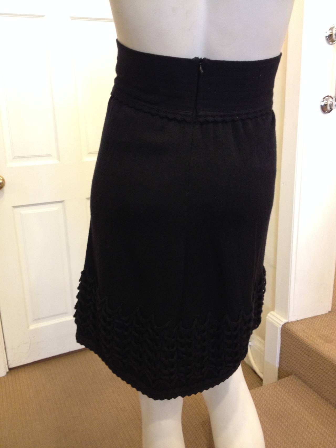 Chanel Black Skirt with Loop Trim 1
