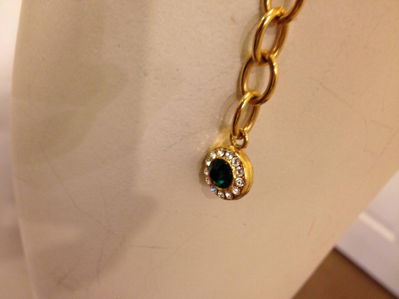 Dolce & Gabbana Gold and Green Jeweled Belt 2