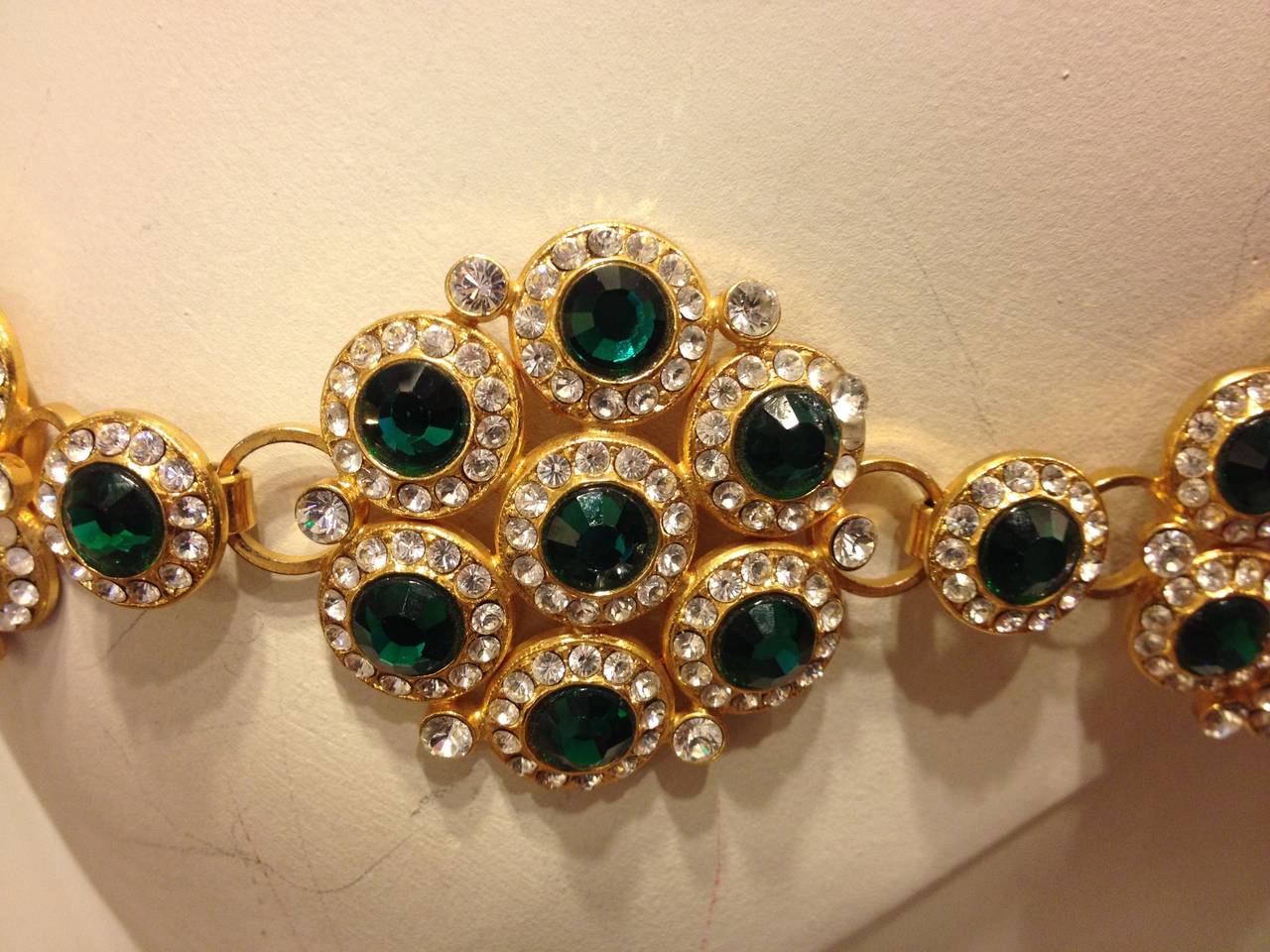 Dolce & Gabbana Gold and Green Jeweled Belt 3